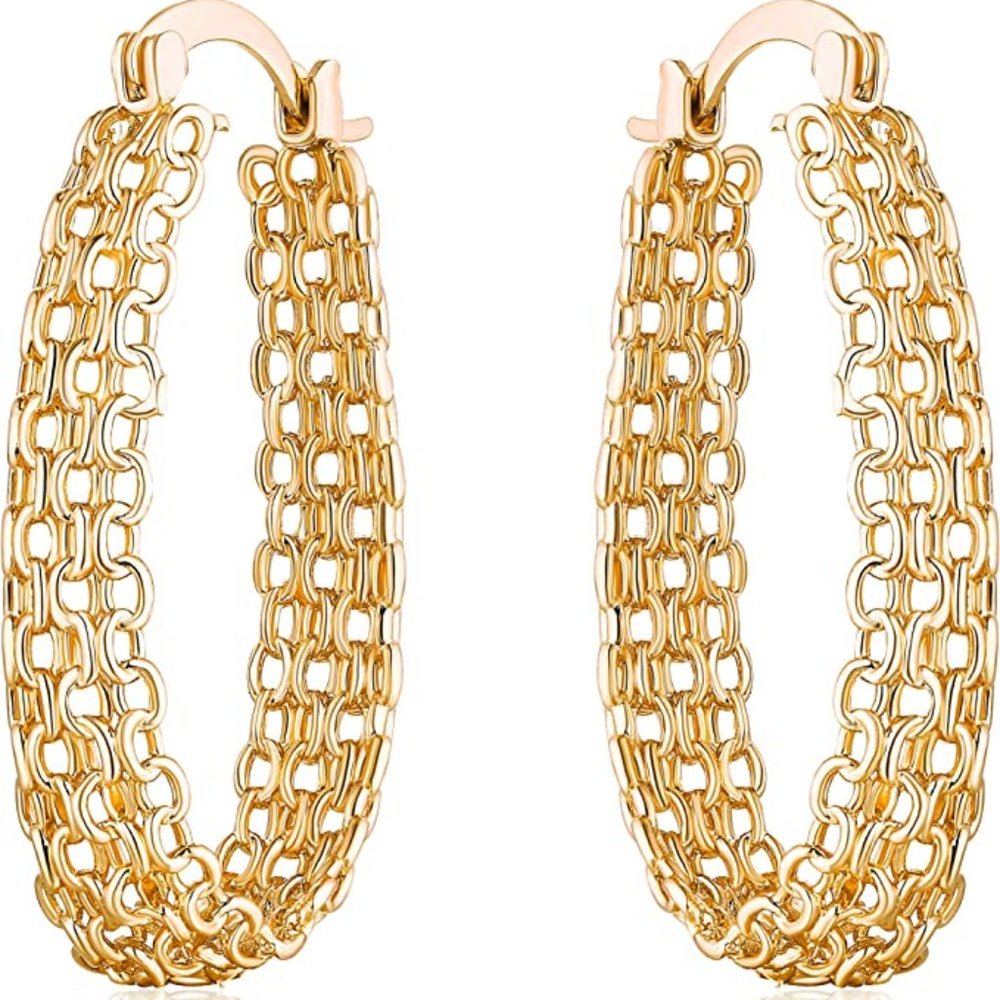 Anthro Gorgeous Filigree Hoop Earrings